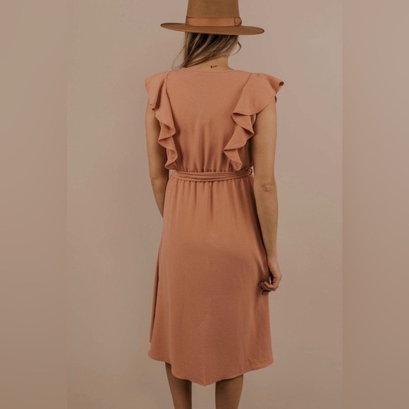 ROOLEE Dusty Pink Sleeveless Midi Dress - Picture 2 of 6